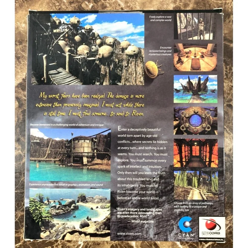 Riven: The Sequel to Myst Windows/Mac 1997 CD-Rom w/BradyGames Hints & Solutions